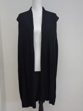 Joseph A. Black Open-Front Longline Sleeveless Cardigan